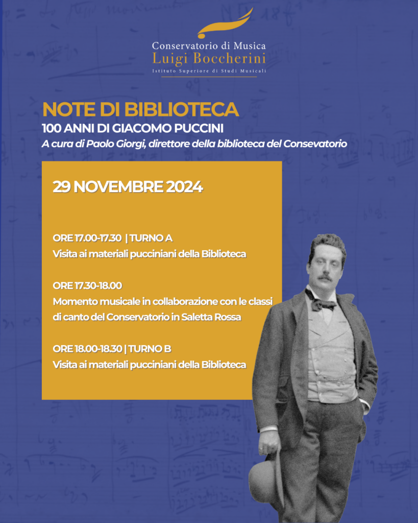 Note di Biblioteca: 100 anni di Giacomo Puccini